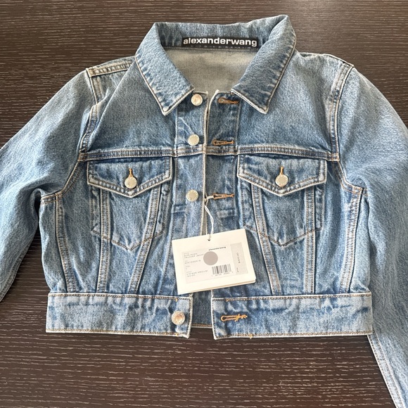 Alexander Wang Jackets & Blazers - Alexander Wang Light Blue Shrunken Trucker Jacket